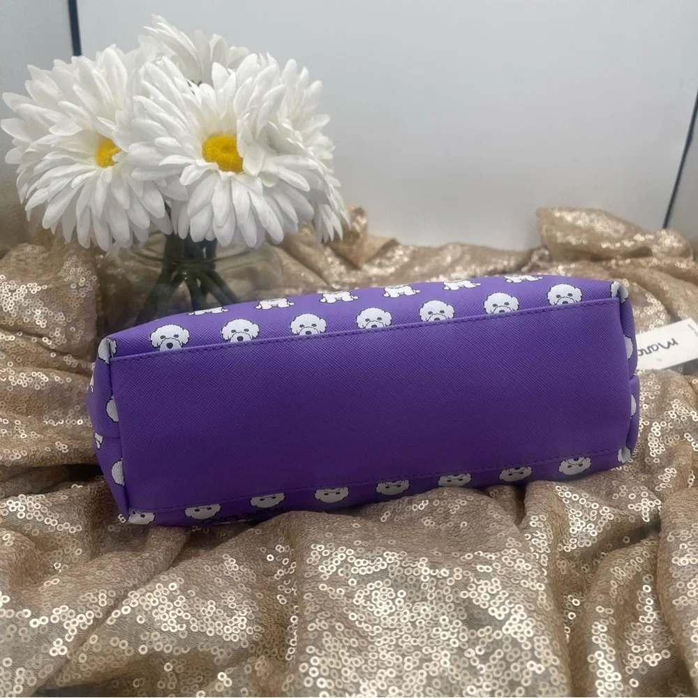 Marc Tetro Bichon Frise Large Cosmetics Case Purple  NWT - Picture 2 of 3